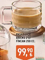 PAŞABAHÇE BRİCKS 2'Lİ FİNCAN 250 CC PAŞABAHÇE BRİCKS 2'Lİ FİNCAN 250 CC